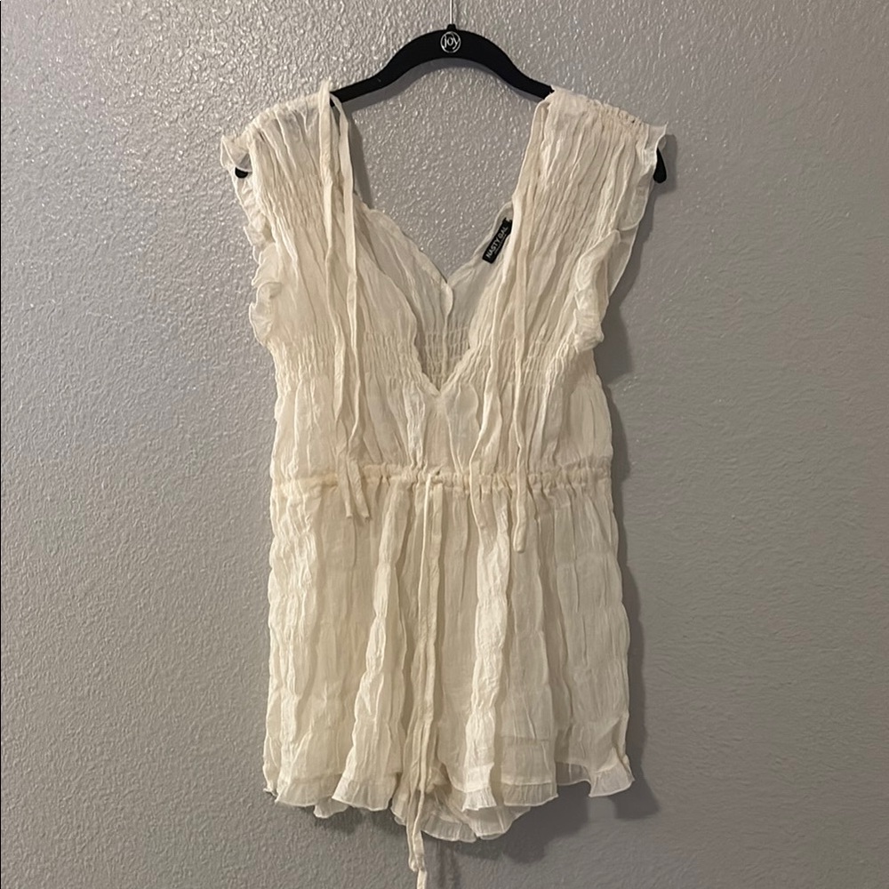 White Ruffled Romper